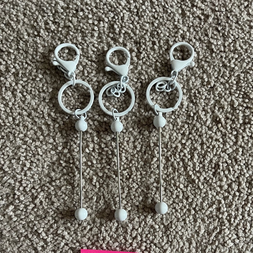 White Keychain Set